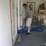 IICRC certified carpet cleaning tech in action